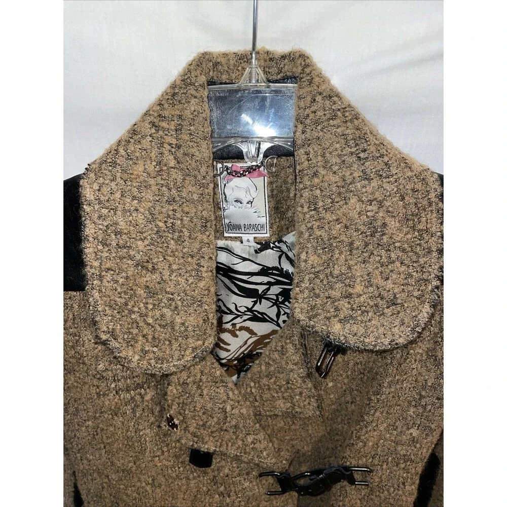 Yoana Baraschi Women’s Fashion Jacket Size 4 Brown Alpaca Blend Going Out Party